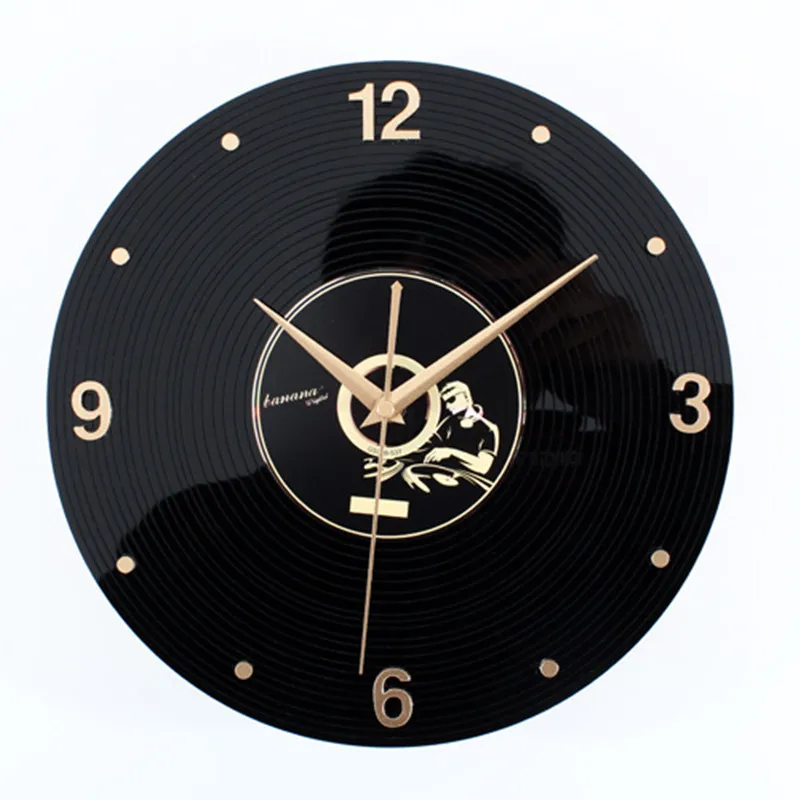 wall clock 30 см настенные часы Saat Reloj 3D ретро ностальгия часы Виниловые CD альбом настенные часы Relogio де parede обои Saati horloge Murale клок - Цвет: wall clock