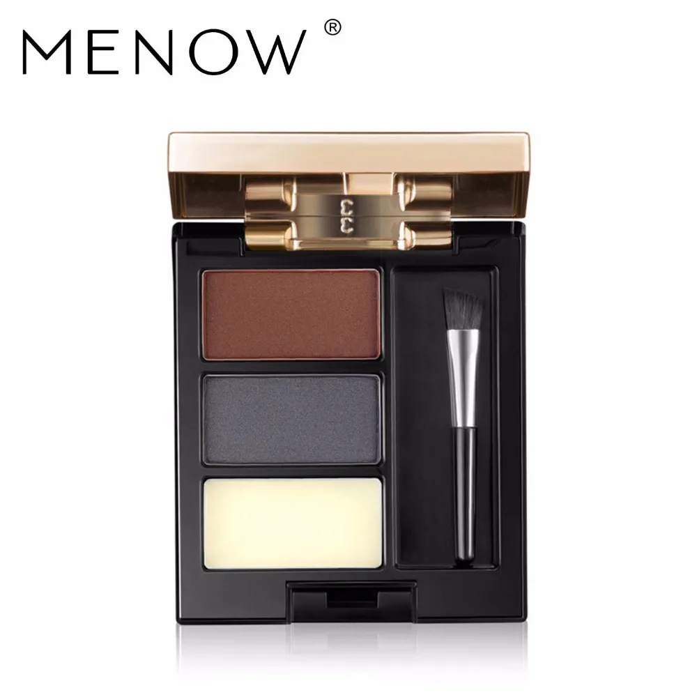 Menow Brand 3 Color Three DimensionalEyebrows With Eyebrow Brush Powder Waterproof Anti Sweat Dye Cosmetics L1401|menow eyebrow|brand eyebrows