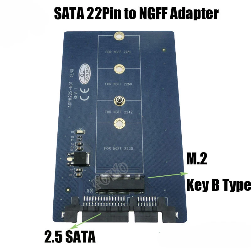 M.2 NGFF SSD для SATA 2 5 &quot7 + 15 22 Pin конвертер адаптер карта 2230 2242 2260 2280 карты|ngff m.2|2 satasata card
