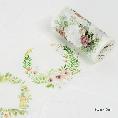 9 см* 5 м Kawaii цветочный клейкая лента для скрэпбукинга Washi Альбом DIY декоративная наклейка милые канцелярские стикеры школьные принадлежности для детей - Цвет: B