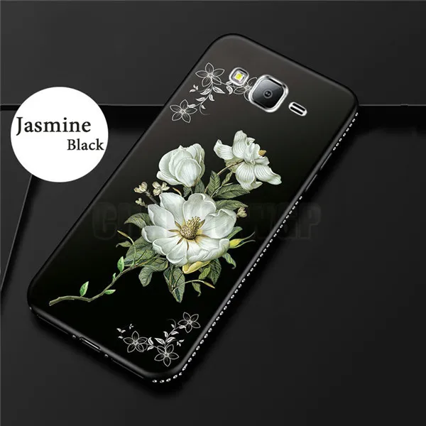Jasmine Black Мягкий чехол с объемными цветами для samsung Galaxy J7 Neo J701 J7 Core Nxt, задняя крышка для телефона samsung J7 J730 J710 J7 Prime G610 - Цвет: Jasmine Black