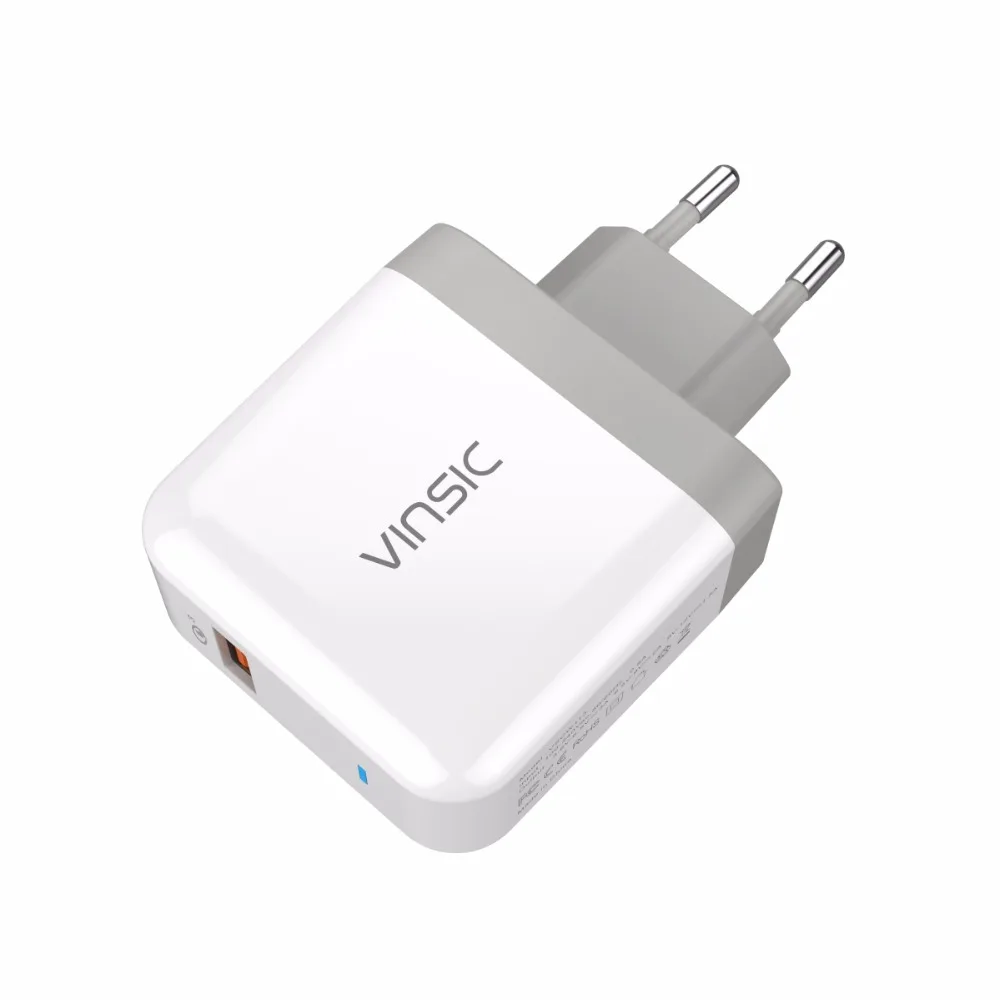 Внешний аккумулятор Vinsic быстрая Зарядное устройство 3 0 стены QC3.0 мини зарядное