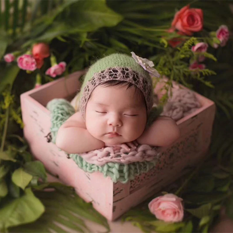 Mohair Milu deer Bonnet Knitting Pattern Stocking Cap Baby Hat with Ears Photography props | Детская одежда и обувь