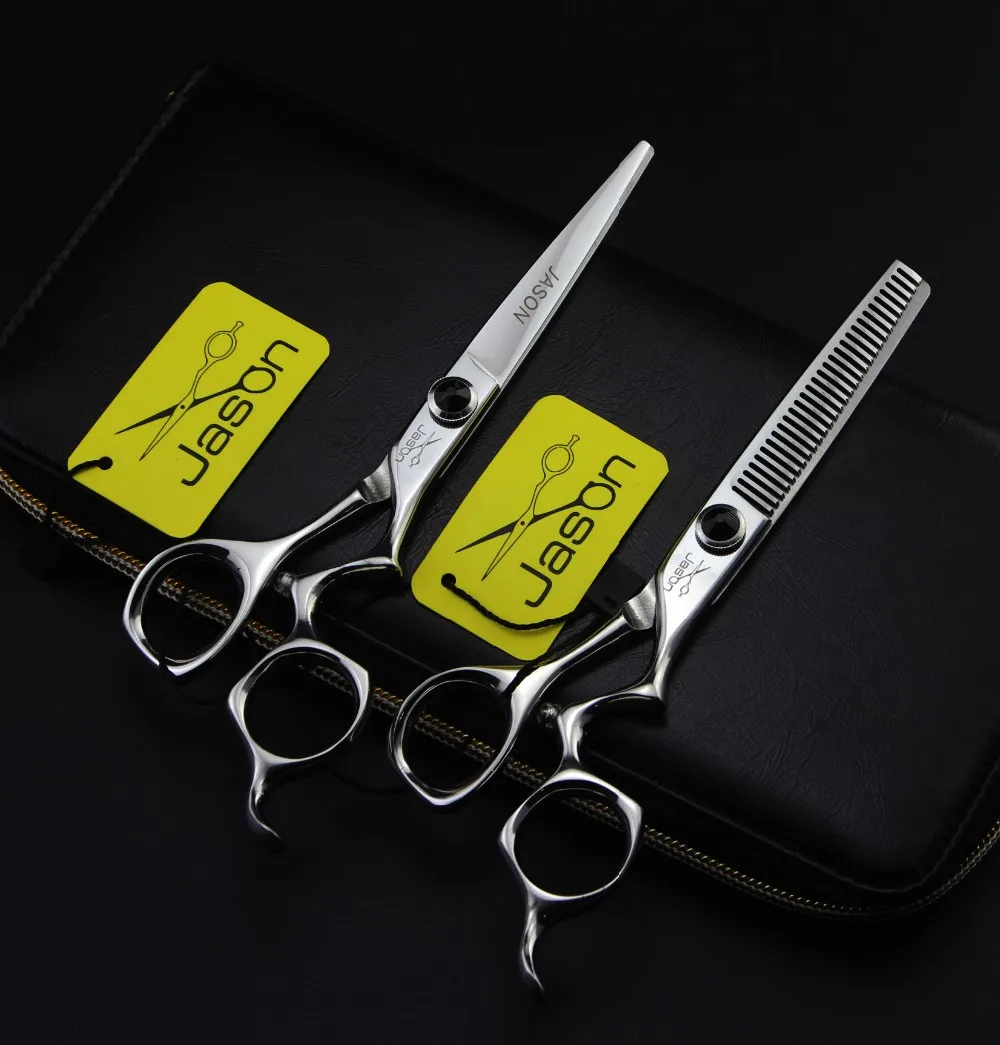 360# Парикмахерские ножницы 4 шт. костюм+ расчески+ сумка 6 ''17,5 см бренд Jason Япония 440C ножницы для резки Hair ножницы для волос