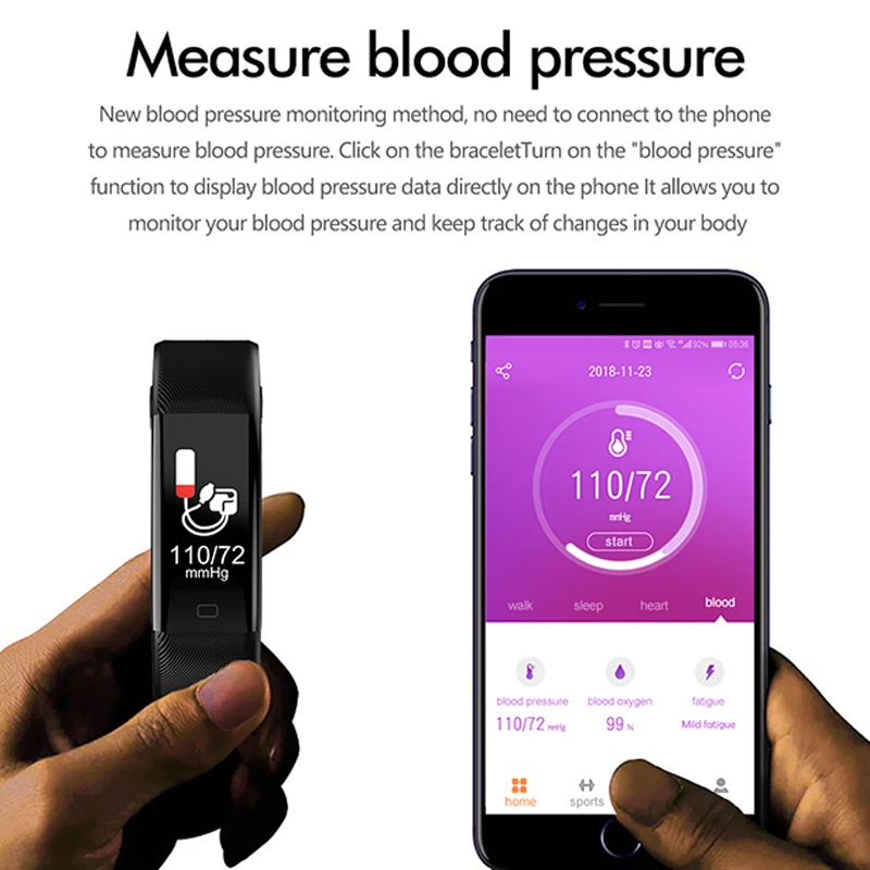 Спортивный смарт-браслет с пульсом Bluetooth Смарт-Браслет фитнес-трекер здоровье