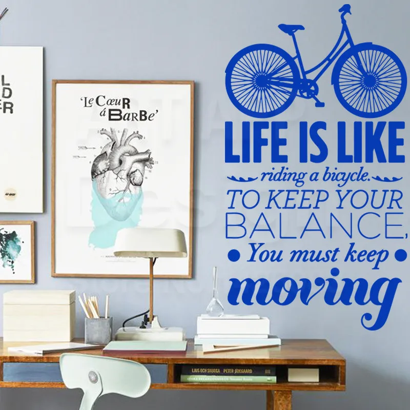 Искусство дешевое украшение для дома виниловый велосипед дневной свет Съемный