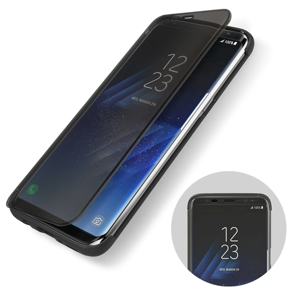Чехол книжка с невидимым окошком для Samsung Galaxy S8 Plus|case for galaxy|for samsung galaxyflip case |