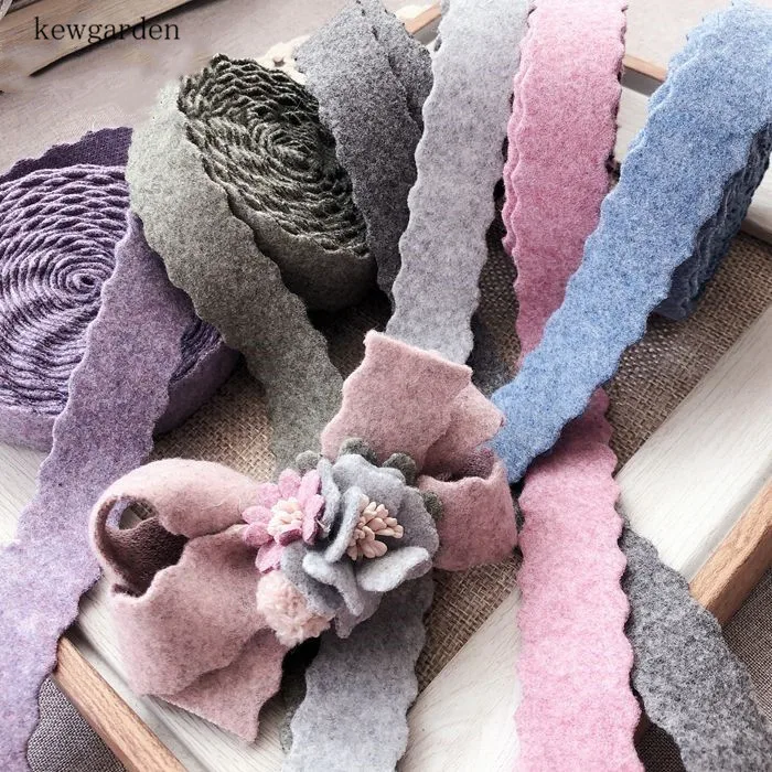 Kewgarden " 25 мм волнистые края шерсть атласные ленты DIY Бант хлопок лента вручную изготовленная лента брошь материал аксессуары Riband 5 метров