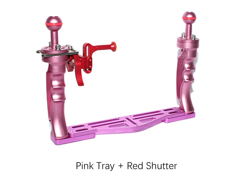 pink tray red shutte NiteScuba Дайвинг камера держатель ручка лоток ручка кронштейн спуска затвора для Go Pro TG5 RX100 Nauticam подводная фотография - Цвет: pink tray red shutte