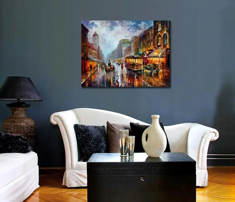 Kopen Hedendaagse Kunst Los Angeles Mes Olieverf Canvas Mooie Landschap Foto Voor Muur Decor