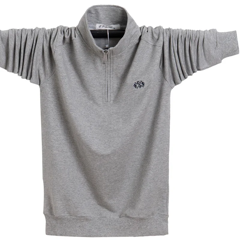 Серый Мужские поло camisa polo masculina мужские с длинным рукавом воротник плюс размер мужские поло композитная ткань поло para hombre - Цвет: Серый