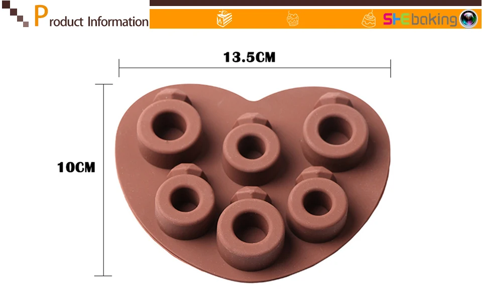 Shebaking 1 шт 3D АЛМАЗНОЕ КОЛЬЦО силиконовая форма для торта помадка шоколадная форма для печенья, пудинга украшение торта инструмент для выпечки