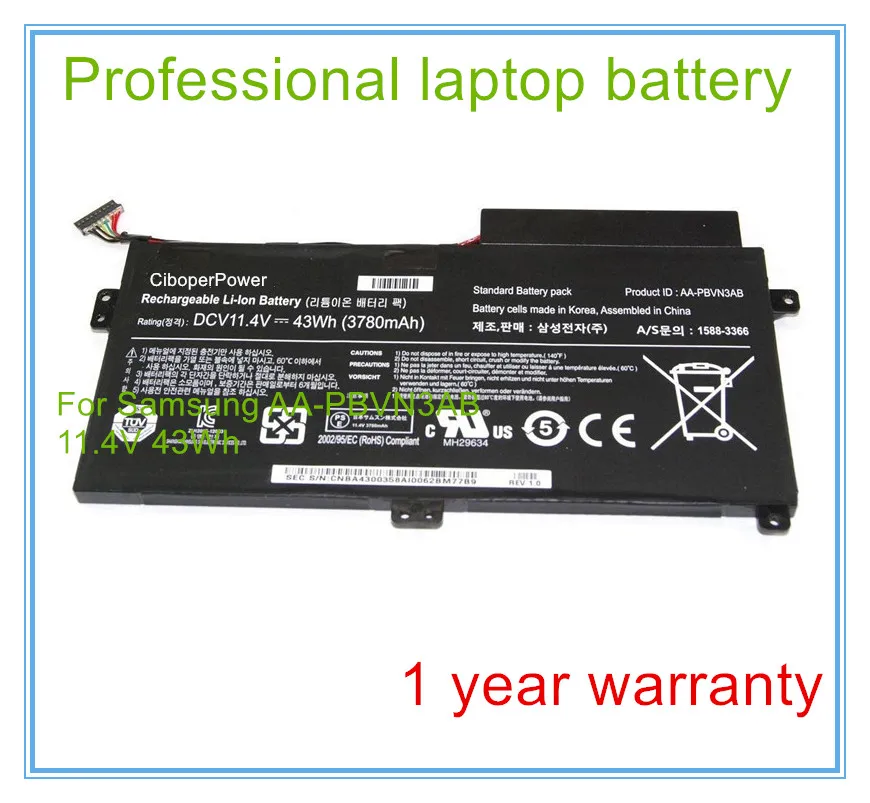 Оригинальные новые Аккумуляторы для ноутбуков AA-PBVN3AB батарей 11 4 V 43WH 3780mah |