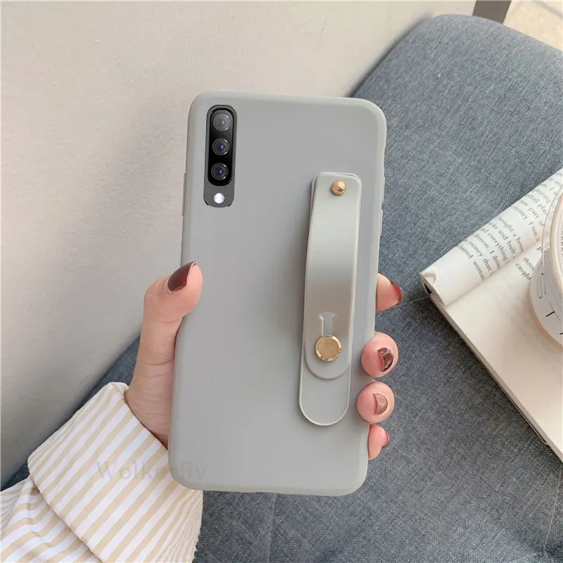 Hand Band Gray Ручной силиконовый браслет чехол для samsung galaxy a50 a30 a60 a70 a40 a20 a10 a40s M40 m30 m20 m10 браслет на запястье держатель телефона мягкая обложка - Цвет: Hand Band Gray
