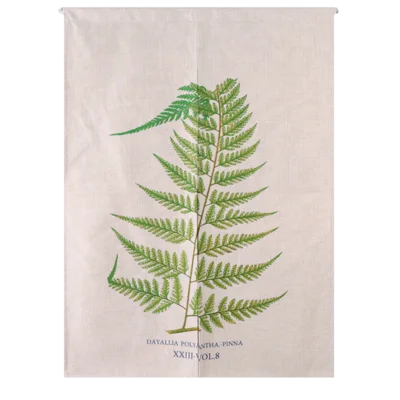 Тропические Зеленые растения лист занавес Monstera Pteridium Telopea Noren льняная дверь кухня для спальни Гостиная японский гобелен