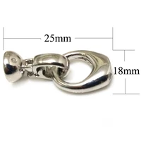 18x25mm single row safety sterling silver foldover jewelry clasp