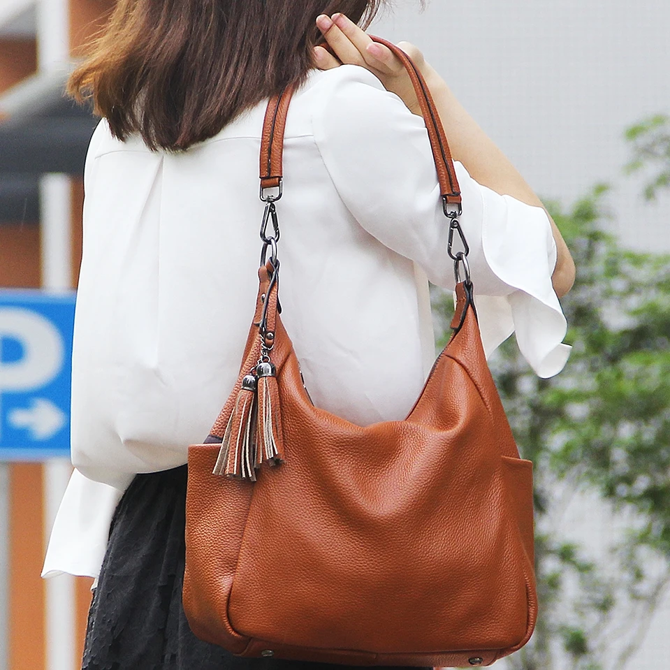 Модные женские сумки хобо из 100% натуральной кожи 2018 роскошная брендовая