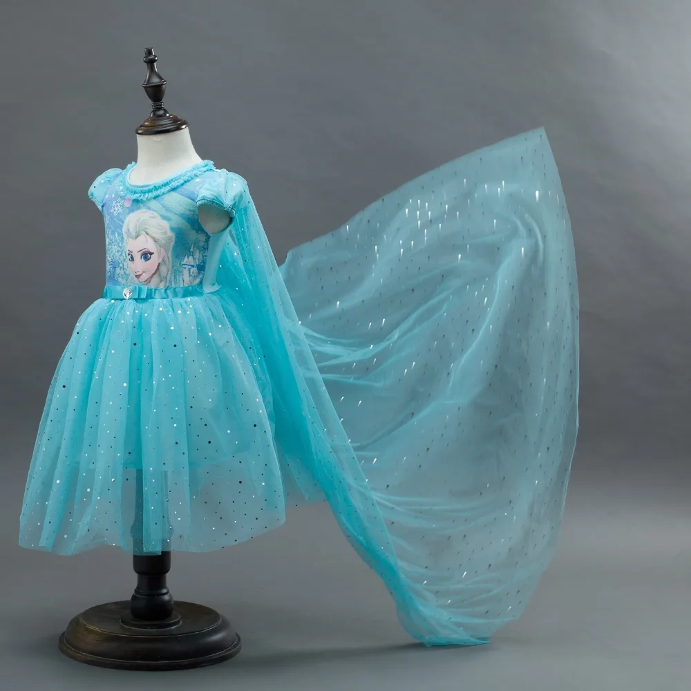 Детские платье принцессы для девочек Анна Эльза Лето 2019 платье-пачка Одежда дня