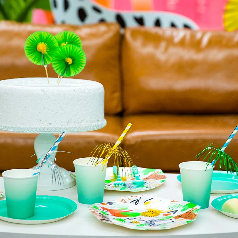 Товары для вечеринок Luau одноразовая посуда в виде джунглей декоративные