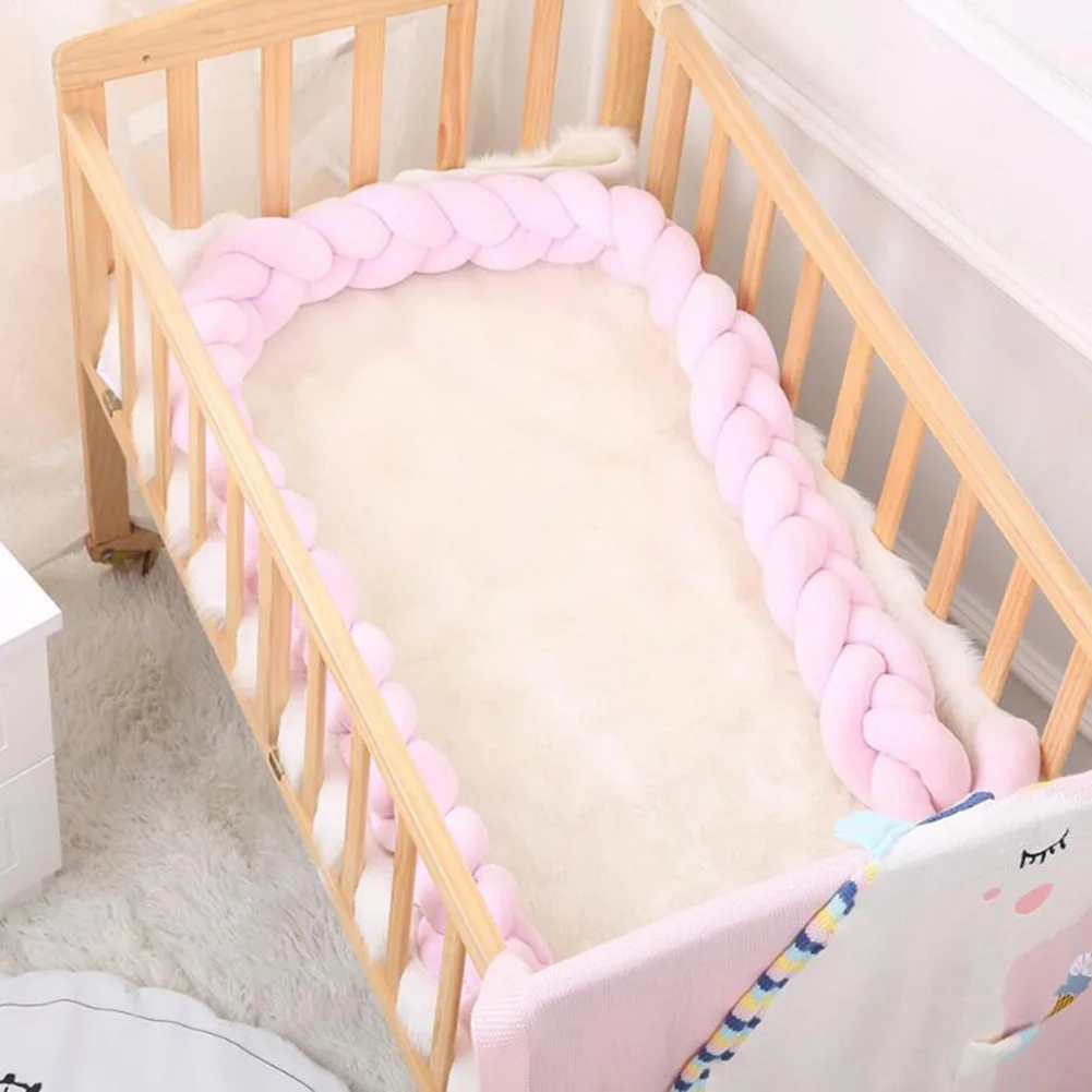 

Newborn Baby Handmade Nodic Knot Bed Bumper Long Knotted Braid Pillow Baby Bed Bumper Knot Crib Infant Room Decor