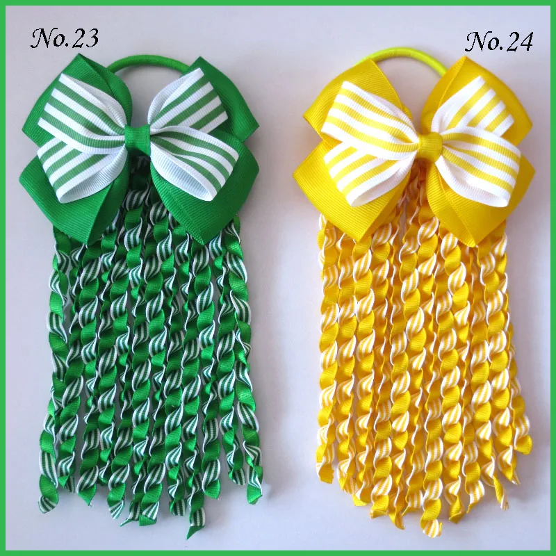 12 благословение хорошая девушка 4," двойной ангел Hairbow лента плетеная резинка для хвоста