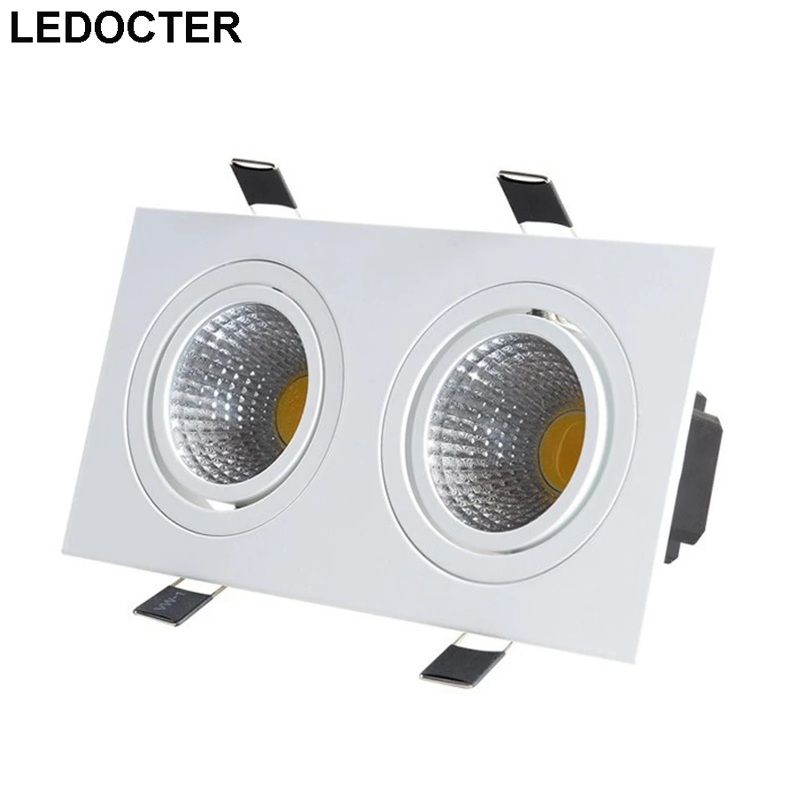 CREE COB 2*9 Вт 12 15 20 квадратные светодиодные светильники с двойной головкой Наклонный