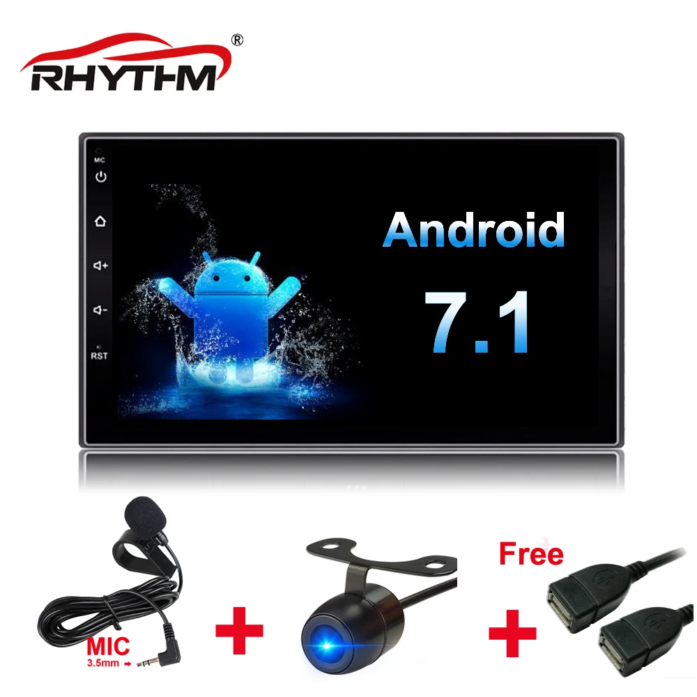 Поддержка dab Авто 2din Android 7 1 Стерео DVD плеер универсальный gps + Wifi Bluetooth радио 4 ядра