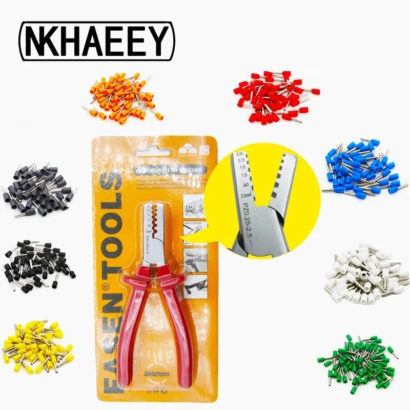100 шт. трубчатый изолирующий контакт блок и обжимные плоскогубцы изолированный