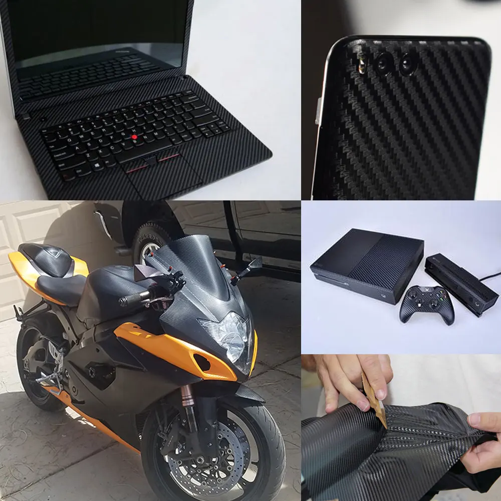 FEELWIND 30cmx127cm 3D Carbon Fiber Vinyl Film Wraps Waterproof Scratch-resistant Decals | Автомобили и мотоциклы