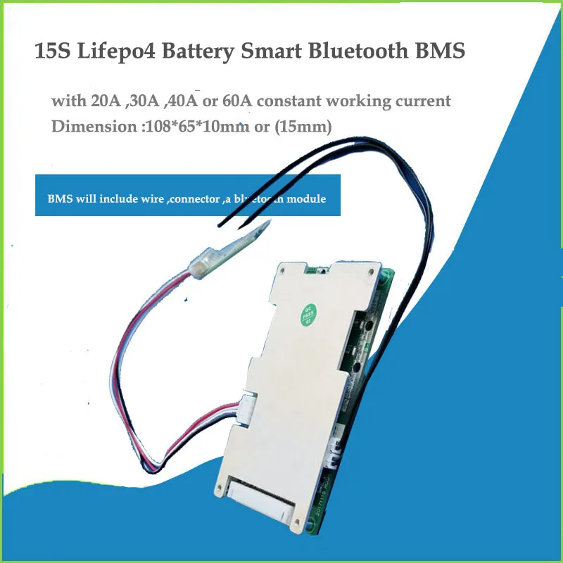 Аккумуляторная батарея 15S Smart Lifepo4 Bluetooth BMS для аккумуляторов 48 В или 54 в с