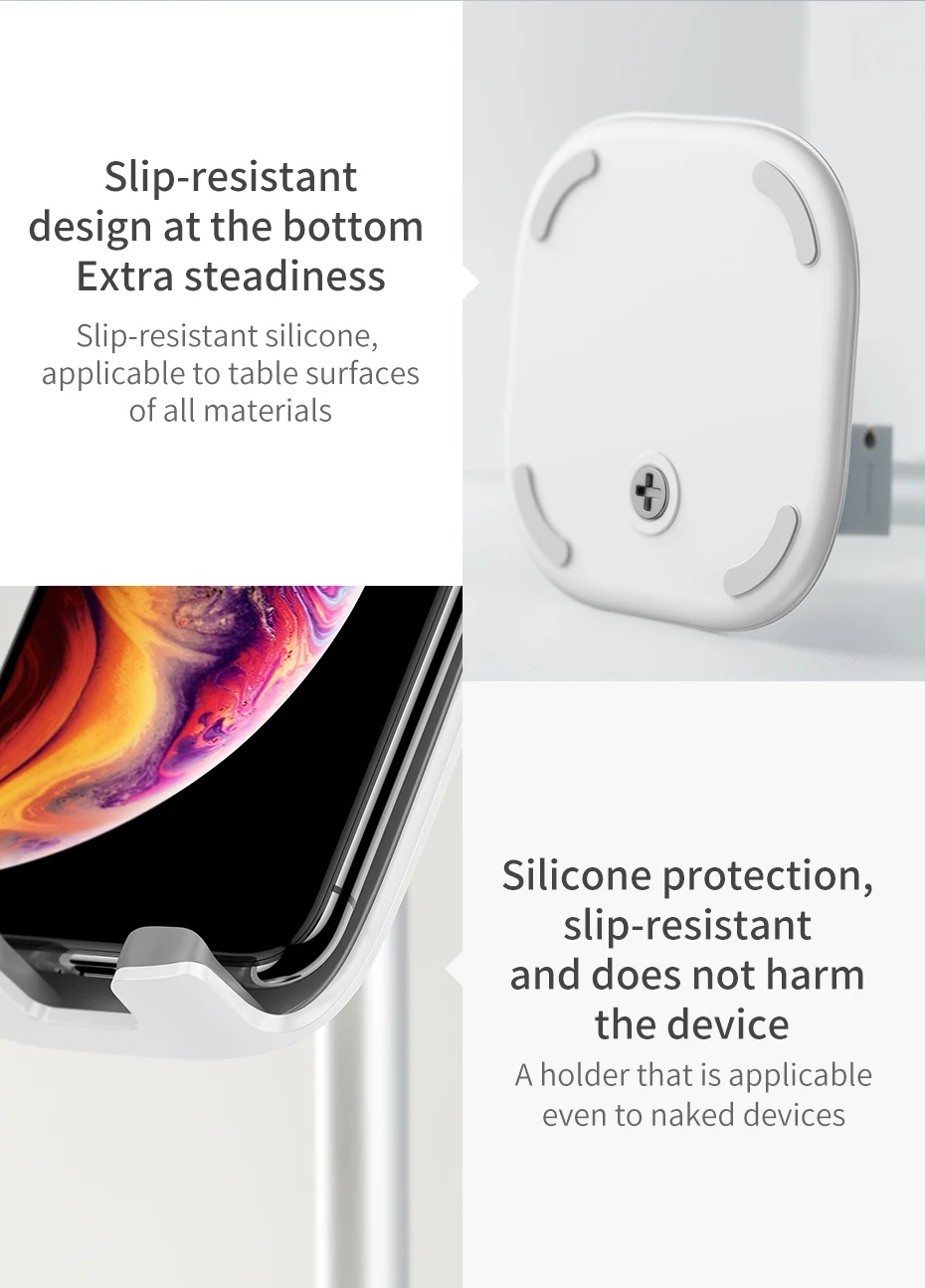 Baseus держатель для телефона для iPhone Xs макс. для планшетов Настольный держатель для мобильного телефона Подставка Кронштейн Поддержка для samsung Xiaomi huawei