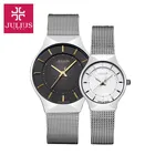 Часы MIYOTA кварцевые тонкие классические для влюбленных, тонкие мужские и женские часы из нержавеющей стали, подарок без коробки