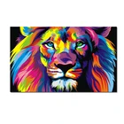 Поп-арт HD Печать красочный Лев животные абстрактная картина маслом на холсте Современная Настенная картина для детской комнаты постер Cudros Decor