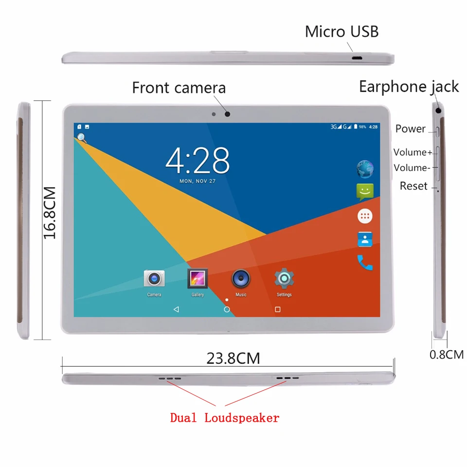 10 1 дюймовый планшет Android 6 0 разблокированный 3G телефон ПК MTK 8752 Восьмиядерный IPS