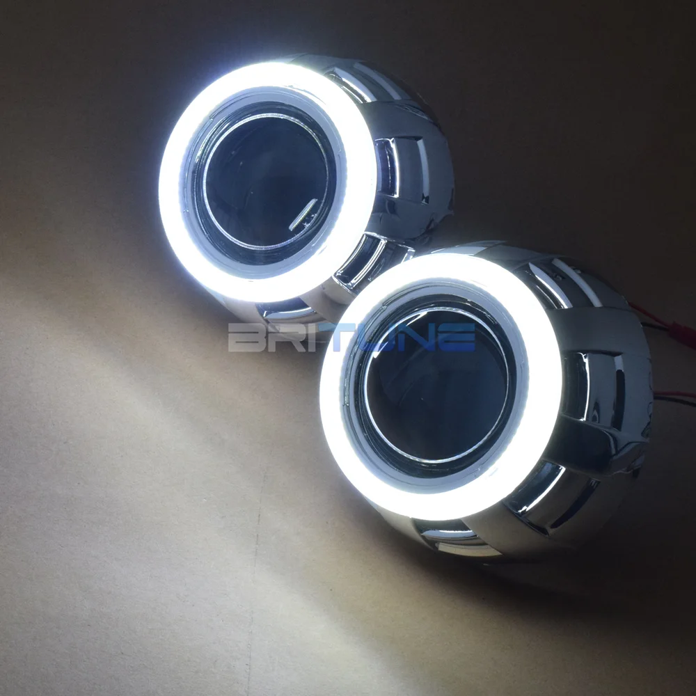 Линзы для фар Биксеноновые линзы 3,0 D2S HID проектор ангельские глазки COB светодиодный Halo комплект для H4 автомобильные аксессуары модифицированный стиль LHD RHD