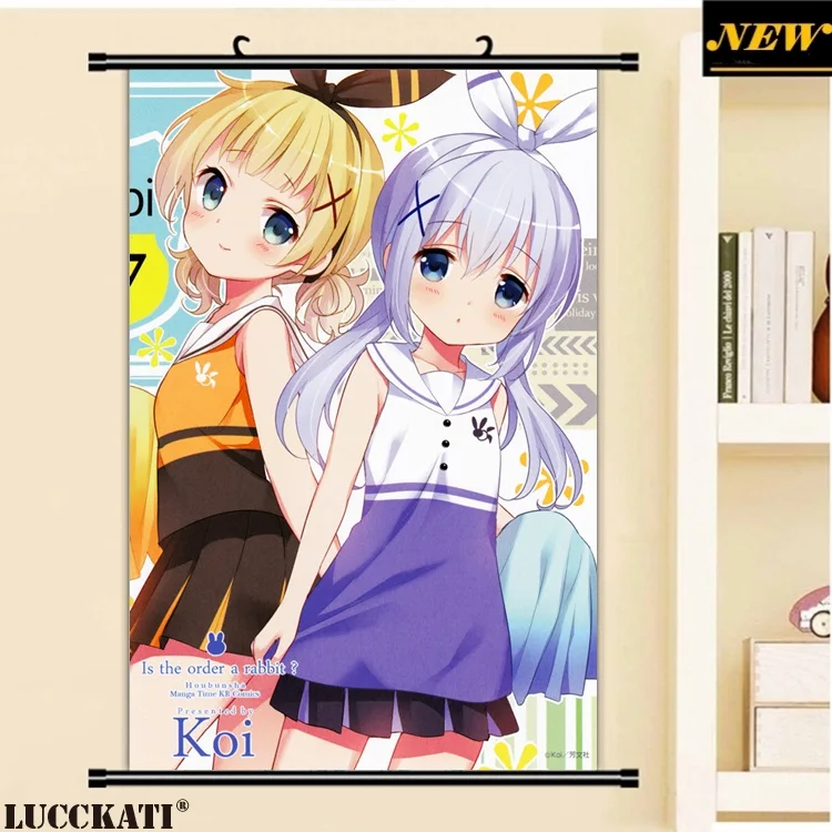 40X60 см Gochiusa Gochuumon wa Usagi Desu ka Rabbit верблюжья лапка лоли мультфильм аниме Настенная