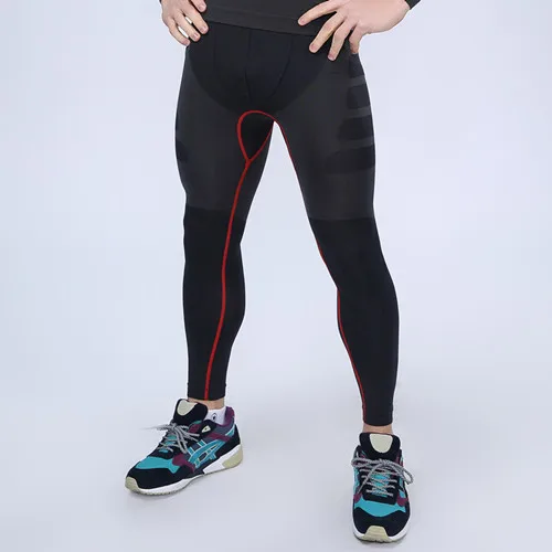 black red pant Мужская Облегающая рубашка с длинными рукавами для бодибилдинга, леггинсы, костюм, компрессионный, быстросохнущий, для фитнеса, мужской, впитывающий, Высокоэластичный, комплект одежды - Цвет: black red pant