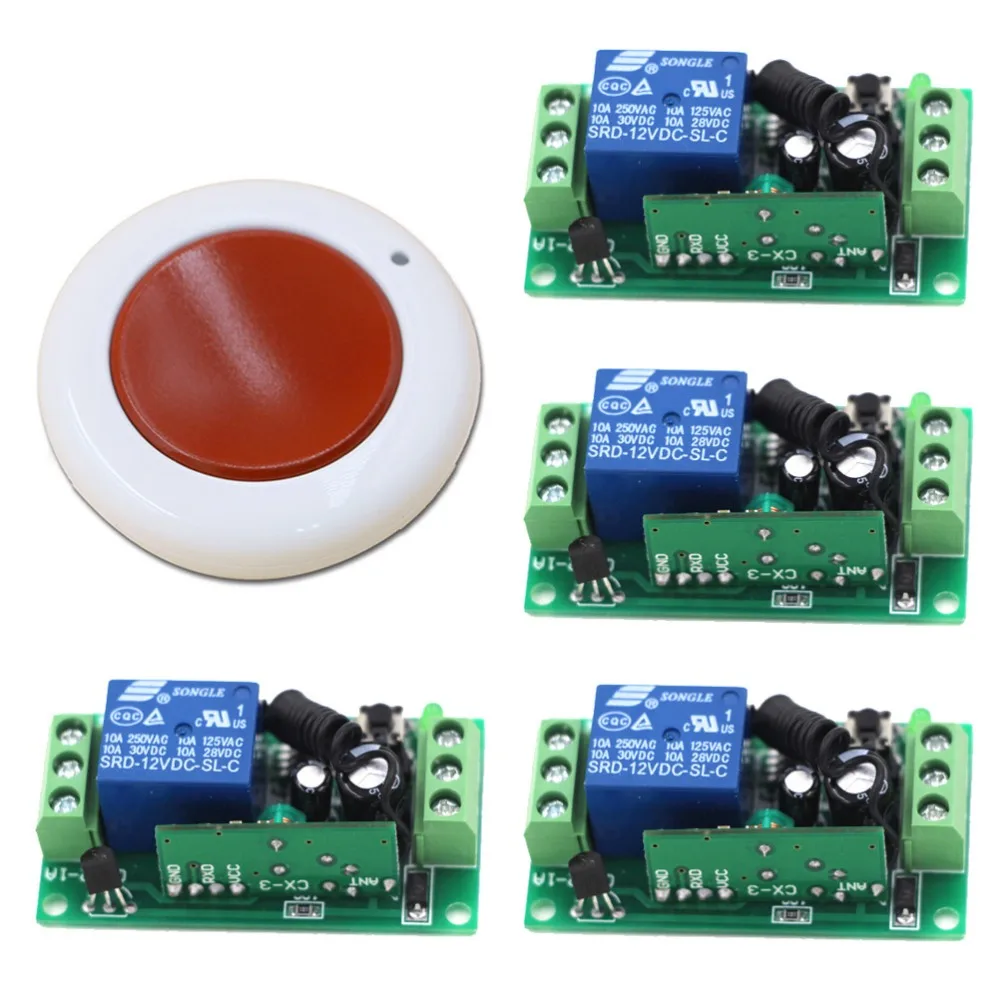

9V 12V 24V 1CH RF Wireless Remote Control Lighting Switch System Transmitter Receiver 1CH Relay Smart Home