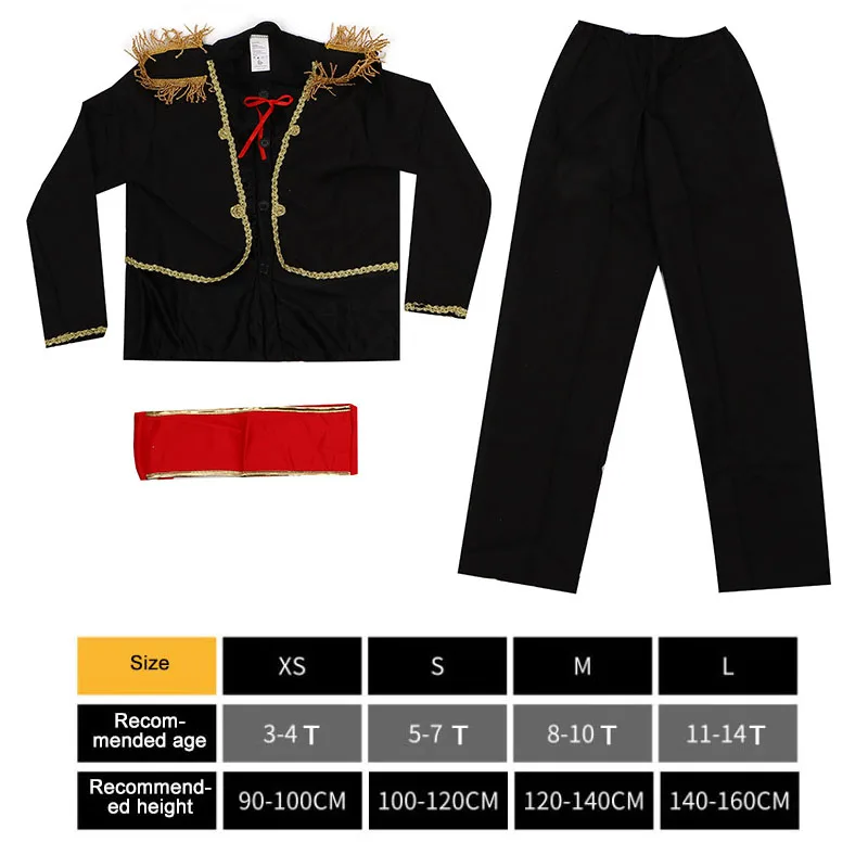 Крутой костюм для косплея для мальчиков традиционное испанское фламенко Bullfighter Этническая ковбойская одежда в западном стиле детская одежда для выступлений