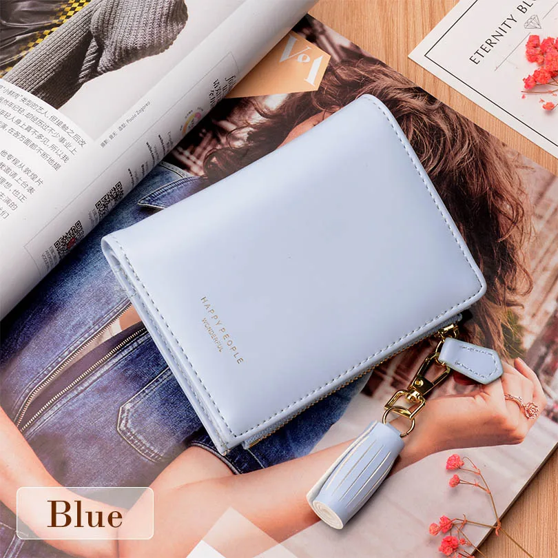 Blue COHEART кошелек женский модный кошелек с кисточками Женский кошелек на молнии с отделением для монет и карт кошелек из искусственной кожи высококачественный дизайн - Цвет: Blue