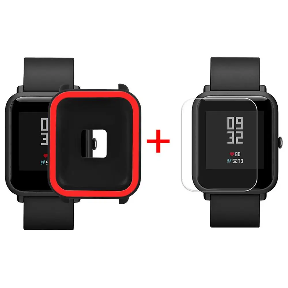 D Мягкий силиконовый чехол для Huami Amazfit Bip Youth Watch witht TPU защита экрана умные часы защитные аксессуары - Цвет: D