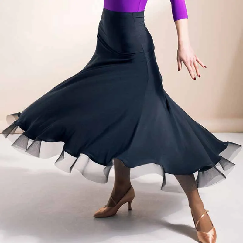 

Ballroom Latin Dance Skirts Ladies Practice Wear Big Skirt Clothes For Salsa Waltz Modern Standard Competition Costumes PY002