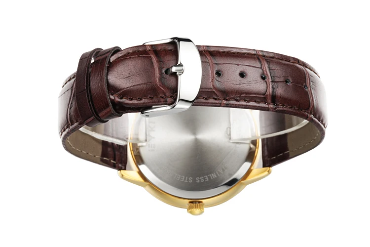 2016 EYKI марка бизнес часы любителей новинка кожа кварцевые мужские золотые