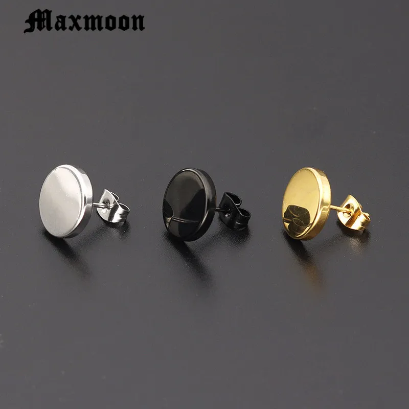 Женские и мужские серьги-гвоздики Maxmoon 1 пара сережек из нержавеющей стали с