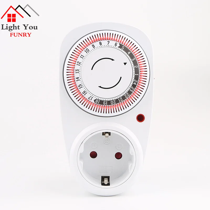 

German Standard Mechanical Timing Socket Household Smart Countdown Power Switch Socket Energy Saving Socket 230V 16A 50/60HZ
