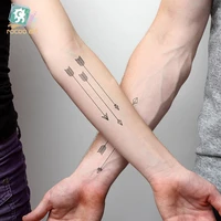 hc 71 2016 lovers harajuku waterproof fake tattoo man women arm tattoos arrow pattern design false temporary tattoo sticker