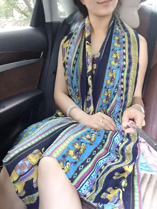 Пляжное полотенце Sunbath Круглый s богемный стиль с принтом Бальное одеяло