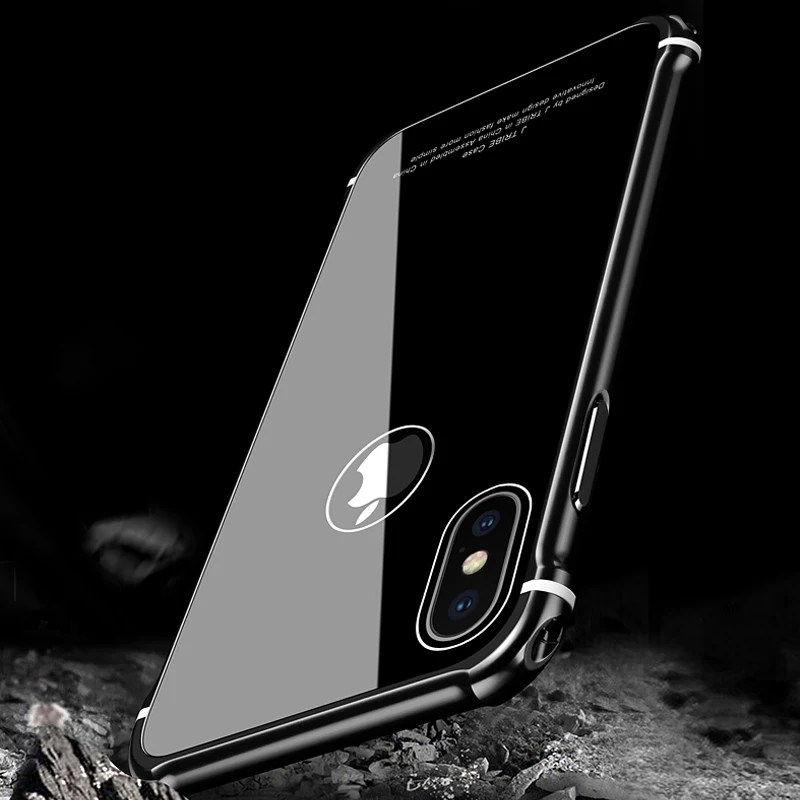 Leanonus Новый чехол для iPhone X Роскошный Алюминиевый металлический бампер +
