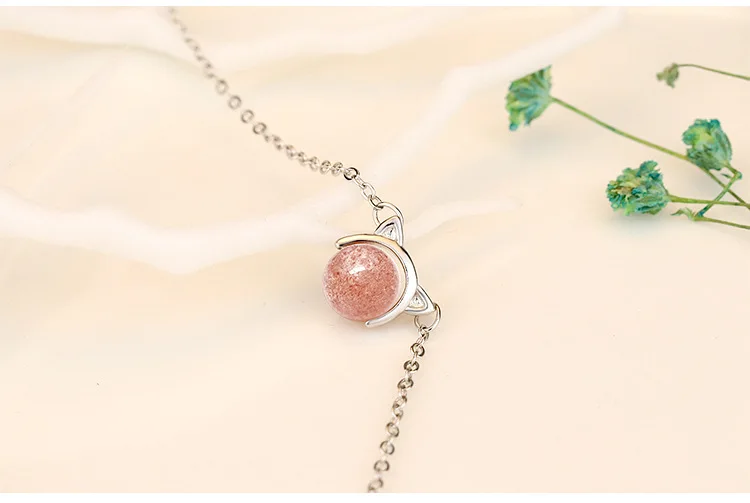 CJZBLXLX01060Cuteclavicle цепи женские простые Клубничные кристаллы 925 стерлингового