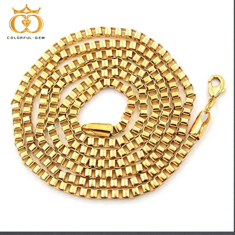 Нержавеющая сталь 3 мм Высокое качество коробка цепочка на шею для мужчин и